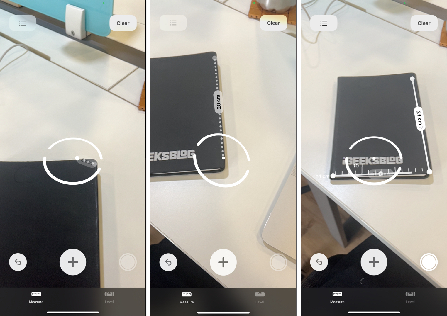 Measure multiple dimensions of object on iPhone using measure app