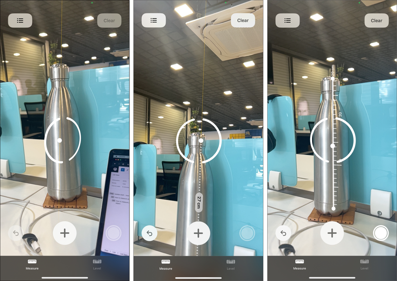 Measure single dimension of object in Measure app on iPhone