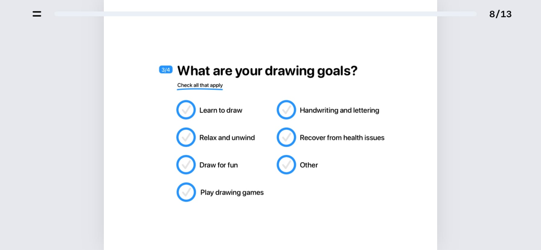 Questions about your Drawing goals in ArtWorkout app on iPad