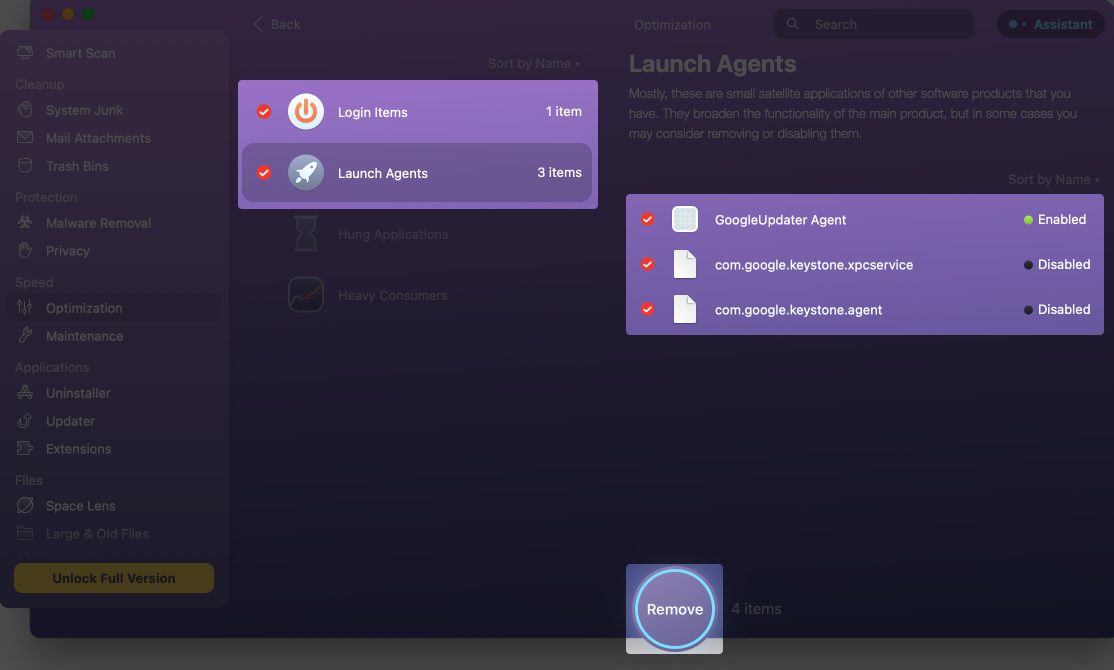 Remove unnecessary app files from Launch Agents