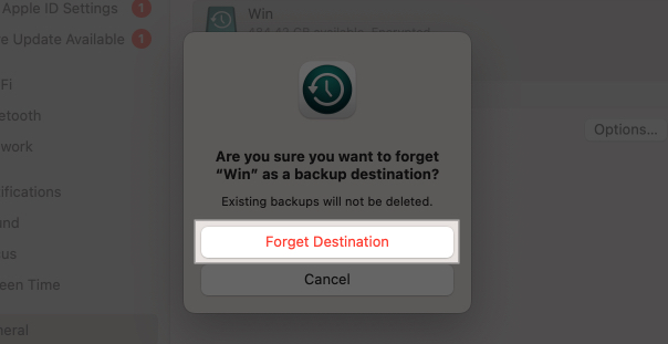 Select Forget Destination