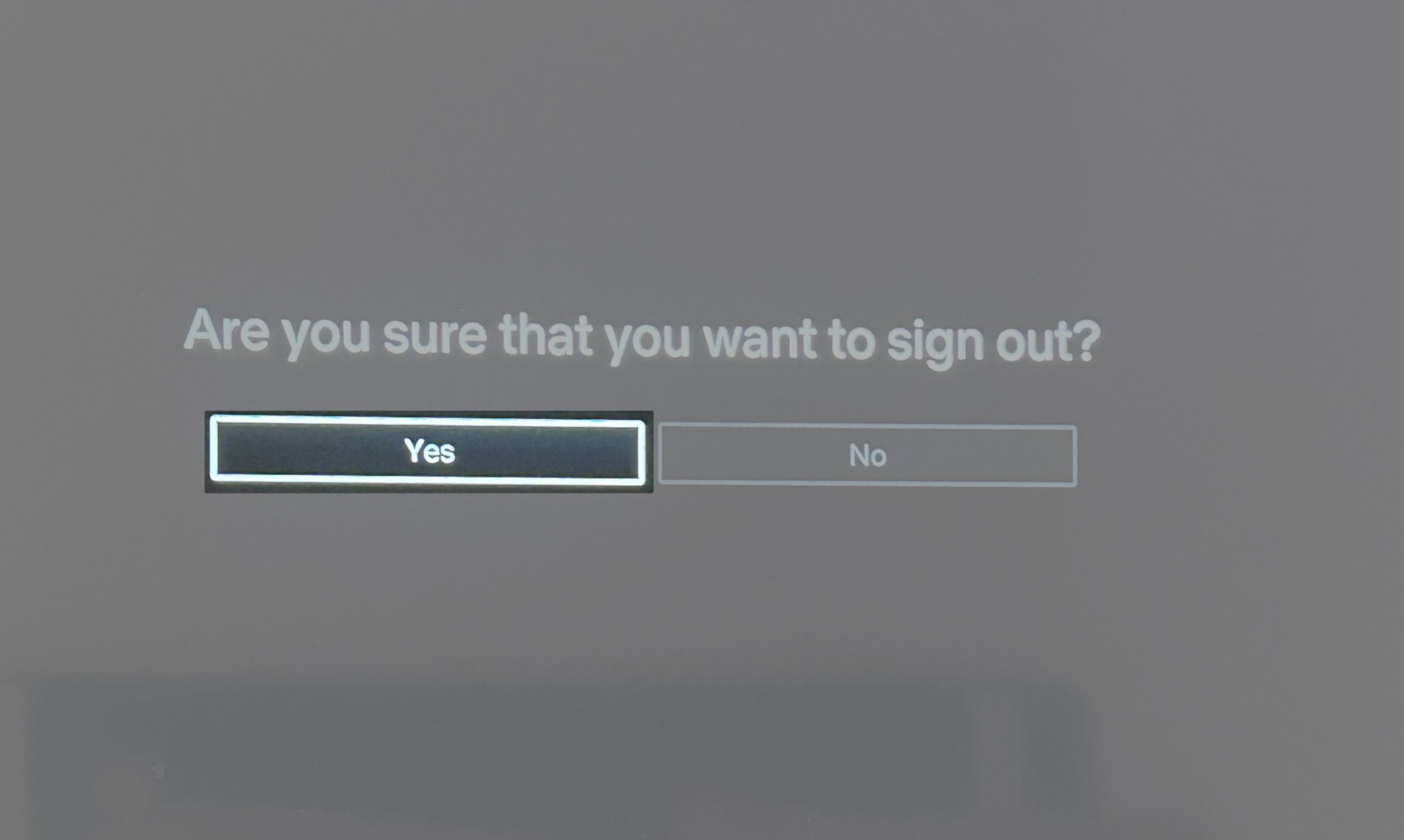 Yes to Sign out from Netflix on Smart TV