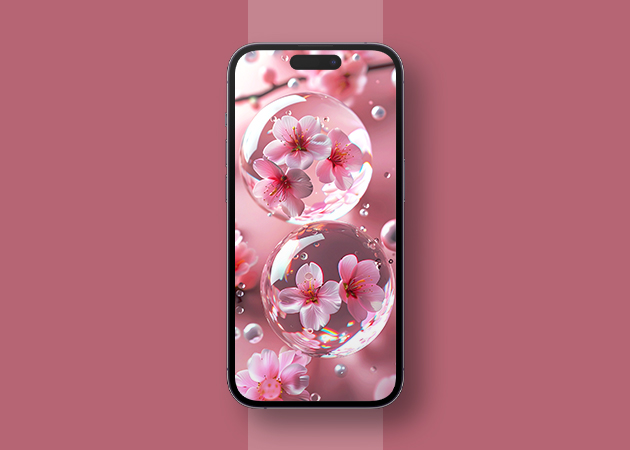3D cherry blossoms wallpaper for iPhone