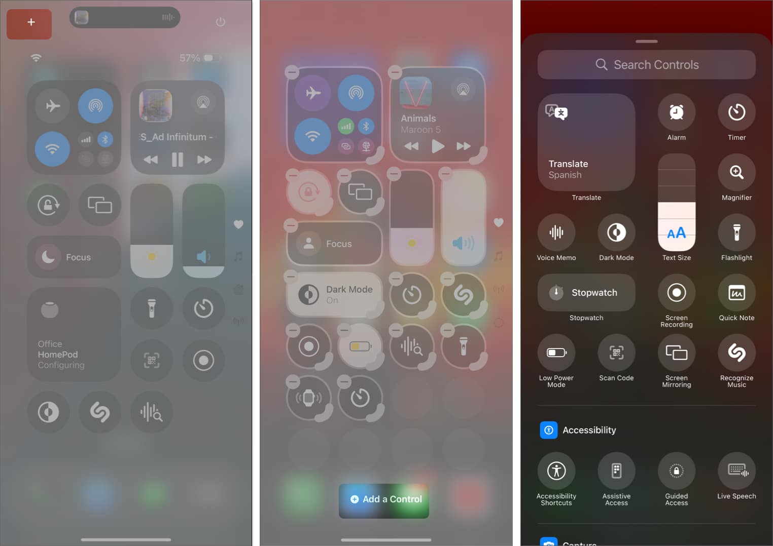 iOS 18-də İdarəetmə Mərkəzinə yeni Nəzarət əlavə edin