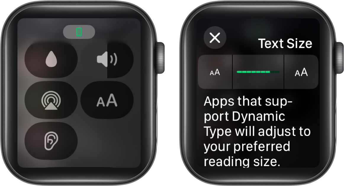 Change text size on Apple Watch