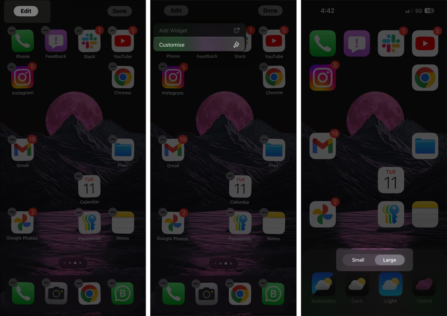 Cumstomize App icons on iPhone Home Screen