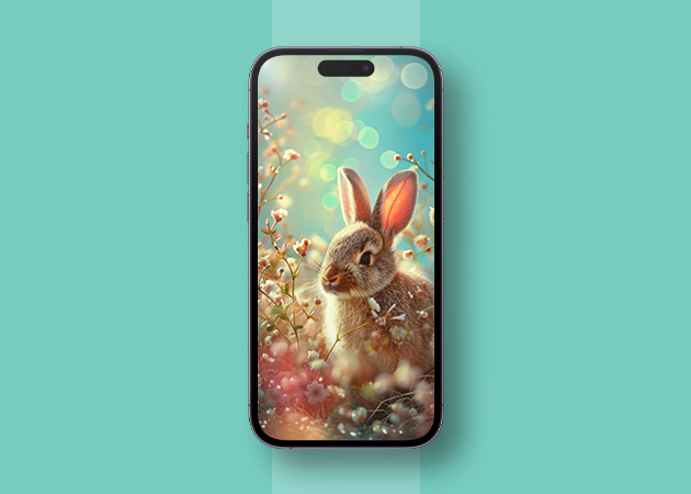 Cute bunny spring wallpaper