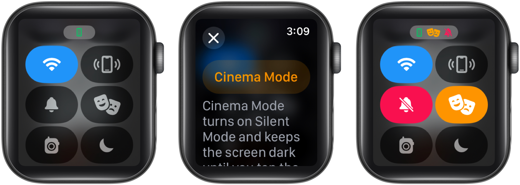 Enable theater mode on Apple Watch