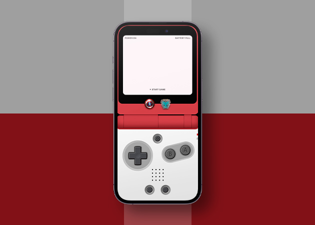 Red and white Gameboy wallpaper for iPhone