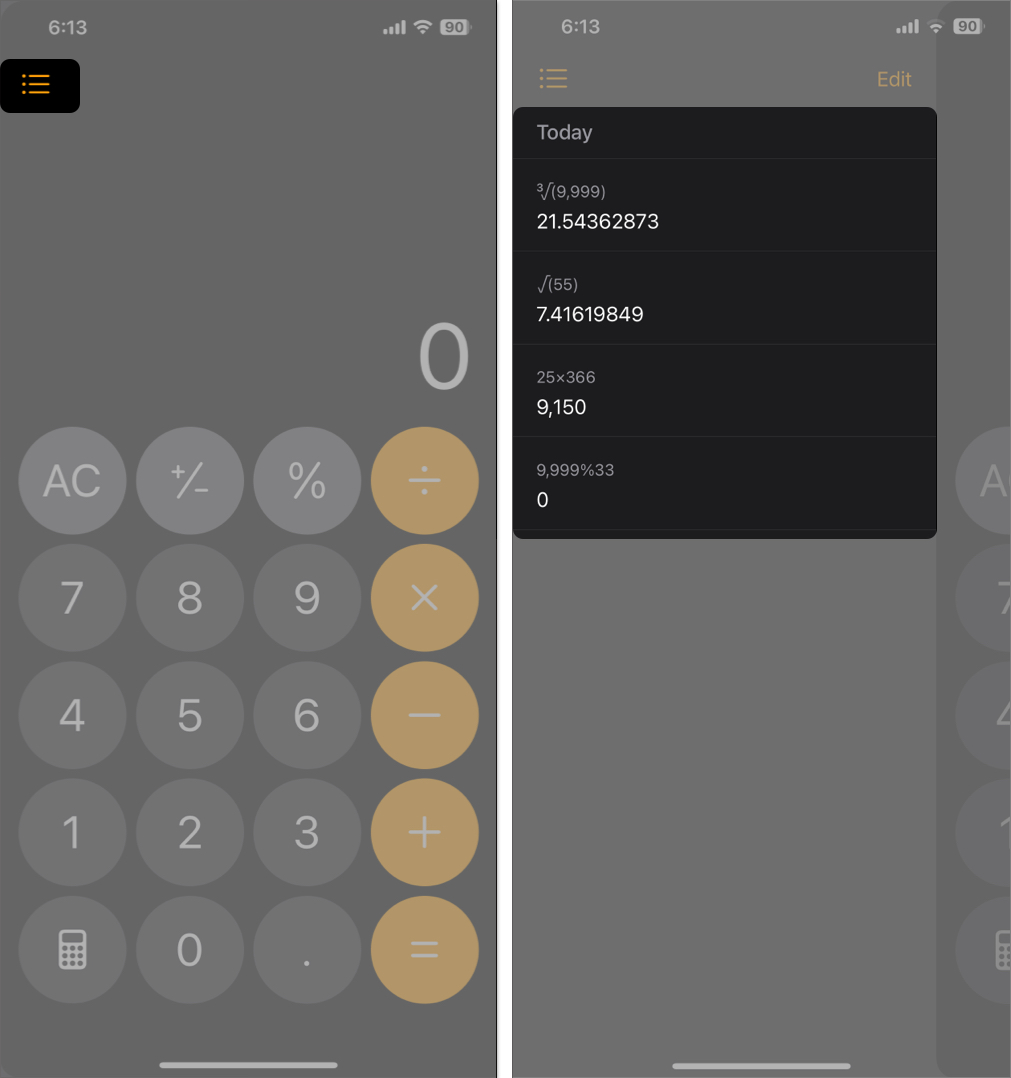 See Calculator history on iPhone iPad in iOS 18