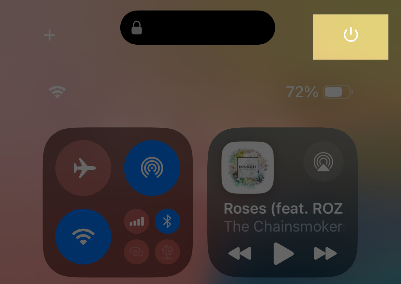 Shut Down iPhone from Control Center