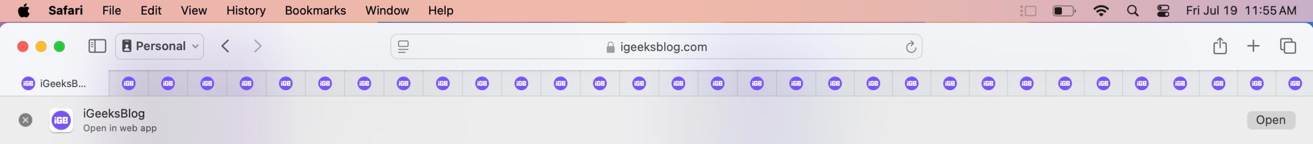 Close too many browser tabs on Mac
