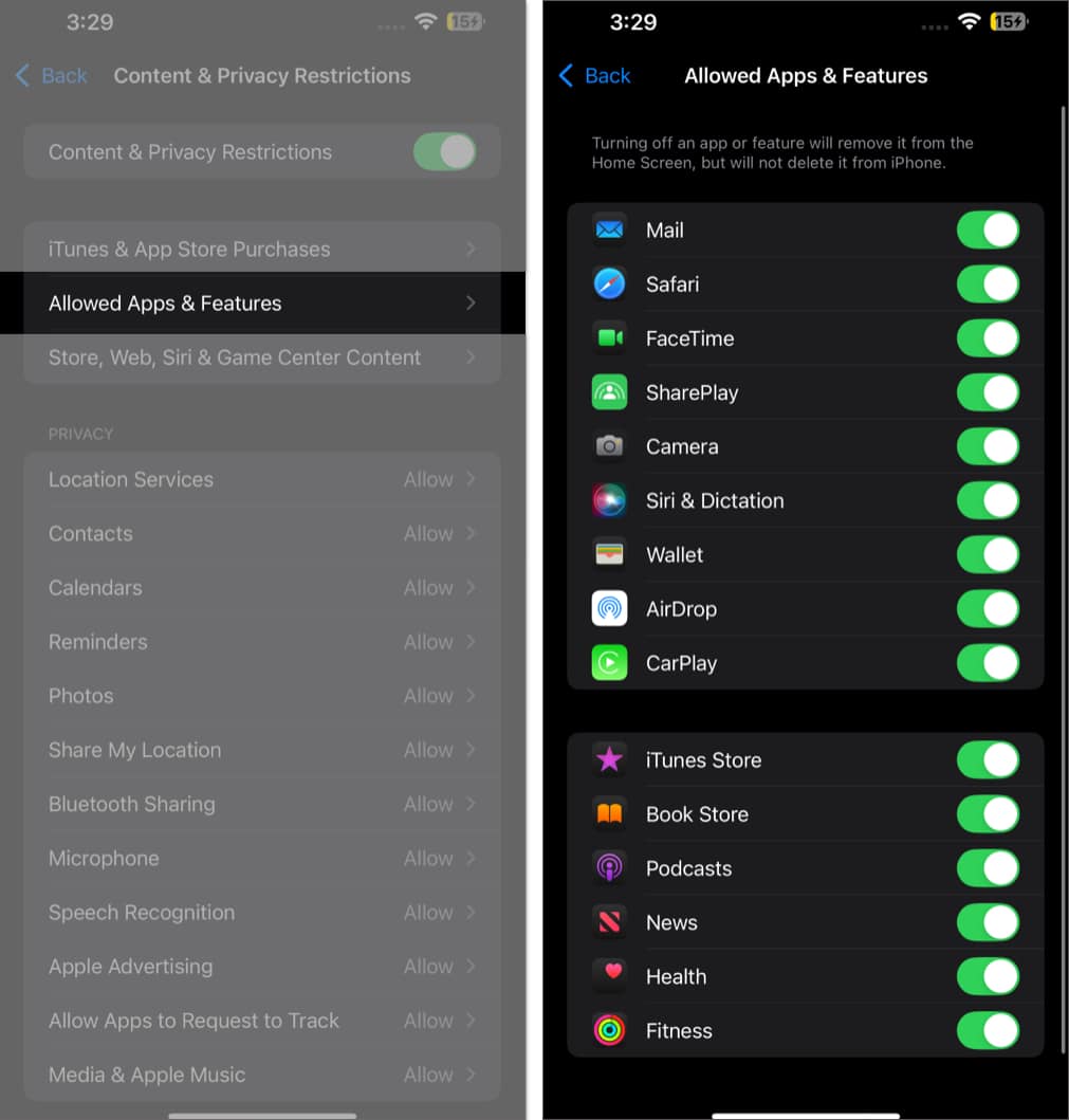 Toggles to hideunhide apps from the iPhone Home Screen