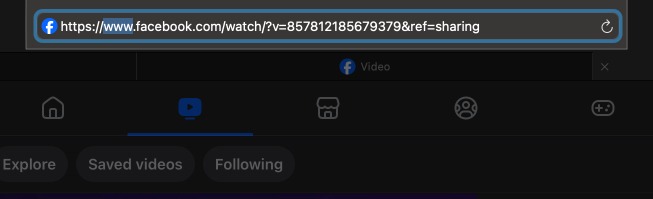 URL of the Facebook video to download.