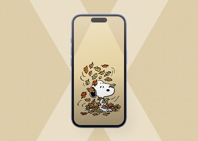 Snoopy őszi háttérkép iPhone-ra