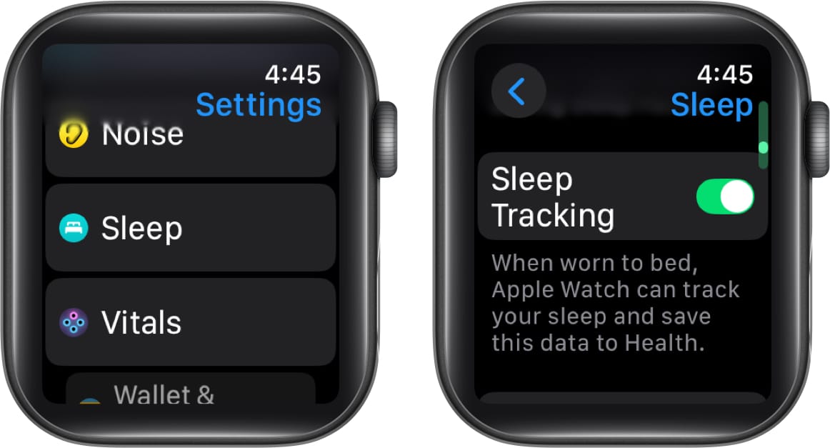 Toggle on Sleep Tracking on Apple Watch