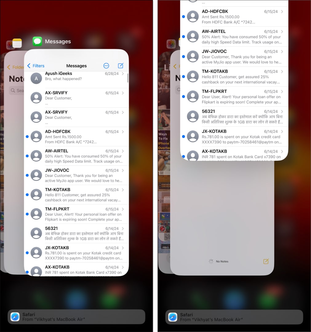 Force closing an app from iOS App Switcher on an iPhone