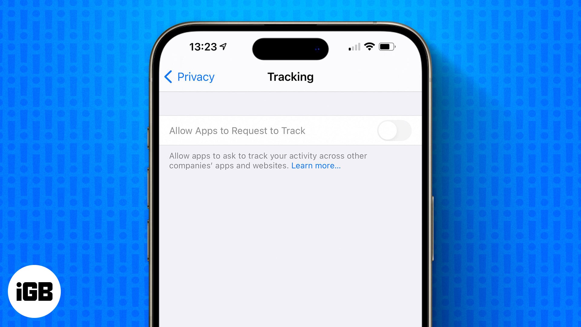 Allow Apps to Request to Track option grayed out in iPhone Settings app