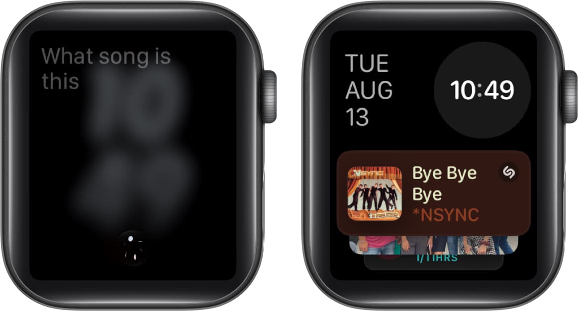 Identifying a song on an Apple Watch using Siri