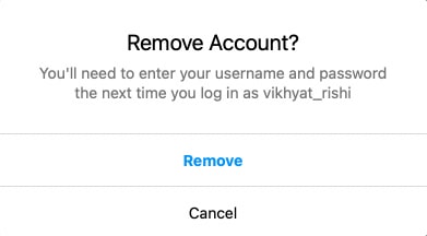 Remove remember Instagram account from desktop