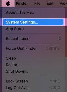 Select System Settings from Apple Menu