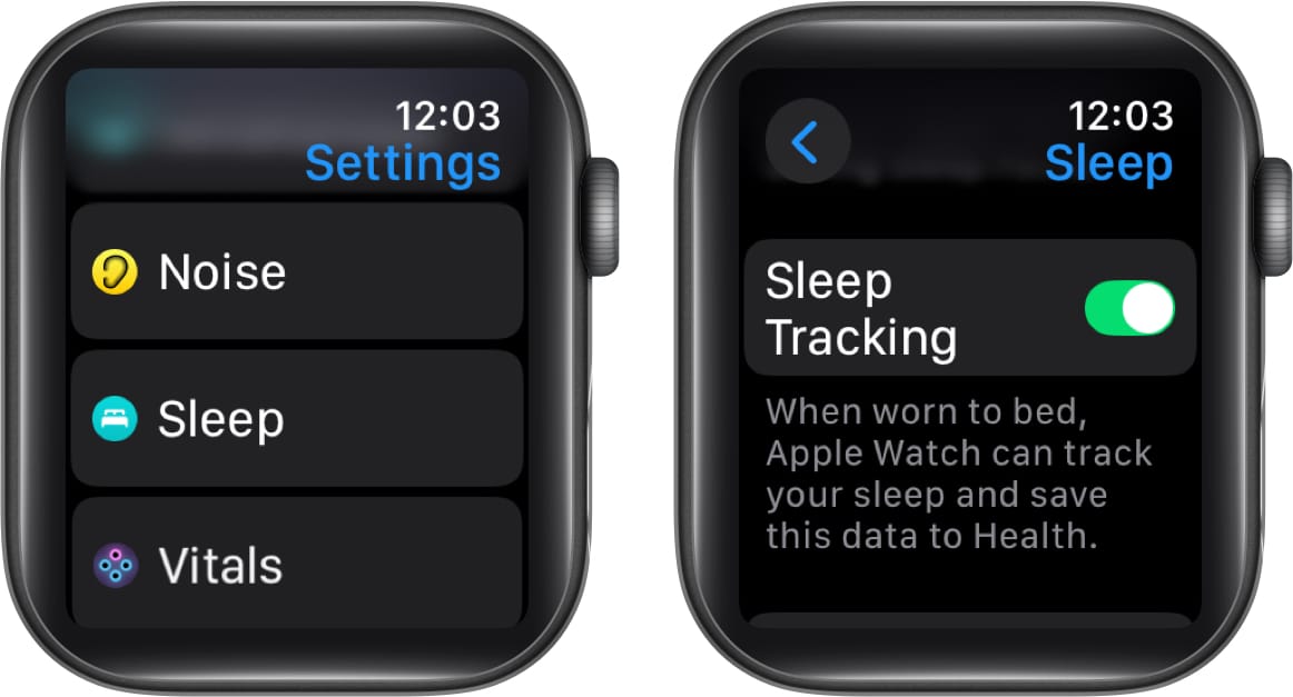 Toggling on Sleep Tracking on an Apple Watch