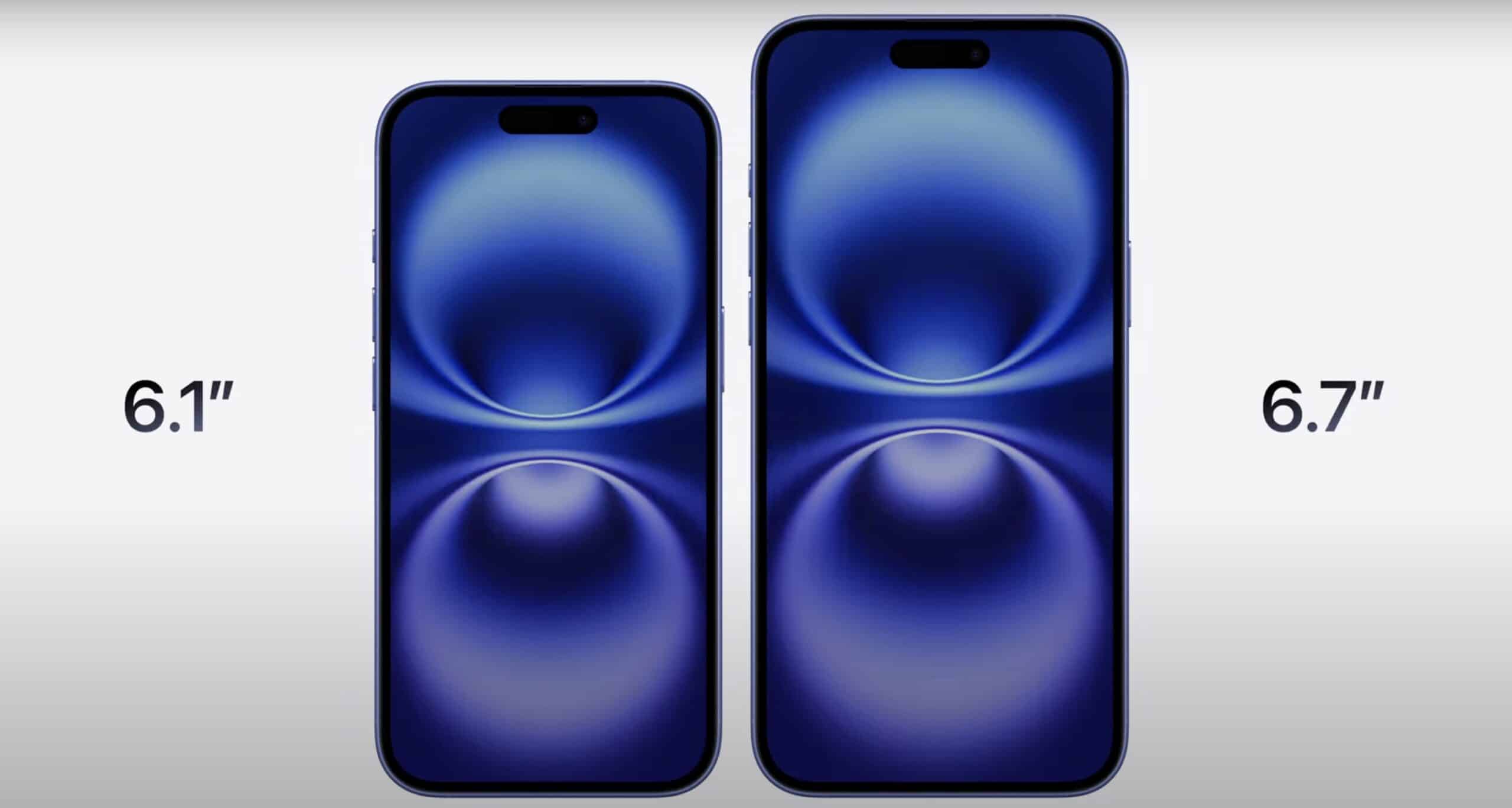 iPhone 16 and 16 Plus Display size