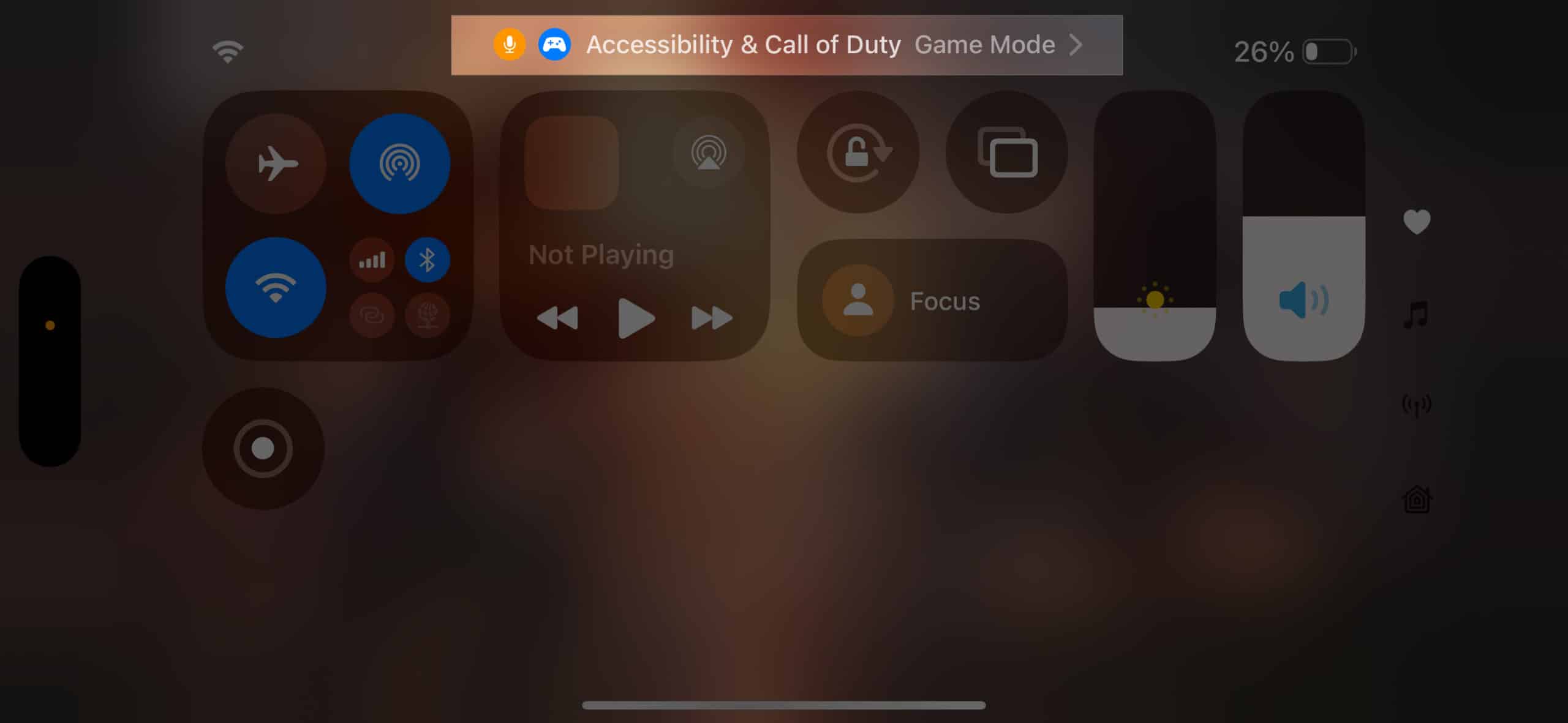 Access Game Mode from Control Center