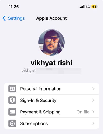 Check for Apple ID on iPhone