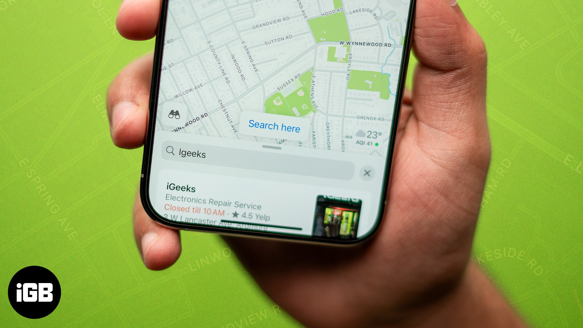 Search Here button in the Apple Maps in iOS 18