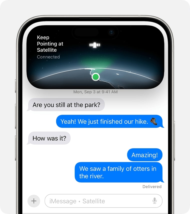 Satellite me via Sattelite Messaging on an iPhone in iOS 18