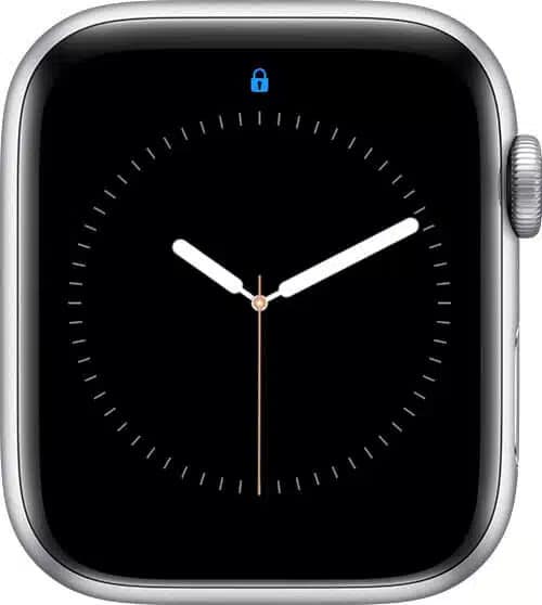 Blue lock icon on Apple Watch