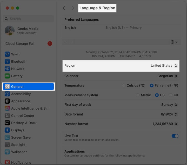 Ändra regioninställningarna för en Mac till USA för att komma åt alla Apple News-källor