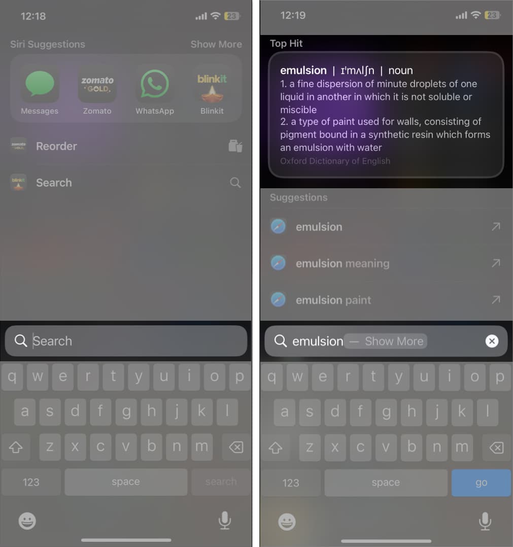 Mencari perkataan dalam Carian Spotlight pada iPhone