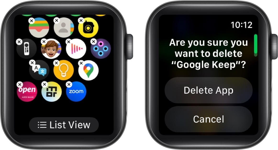 Delete an app an Apple Watch