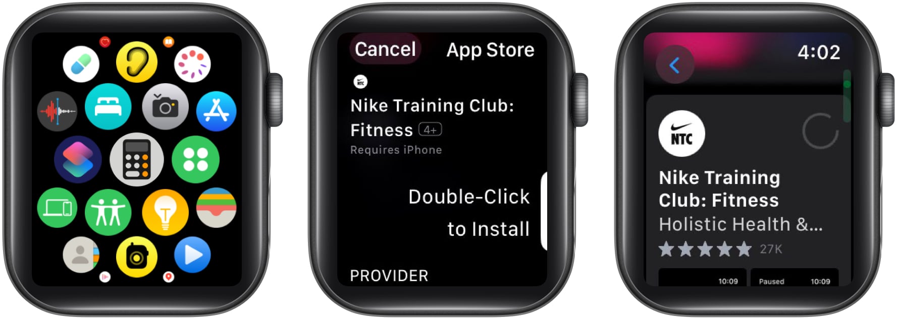 Downloading an app from the App Store on an Apple Watch