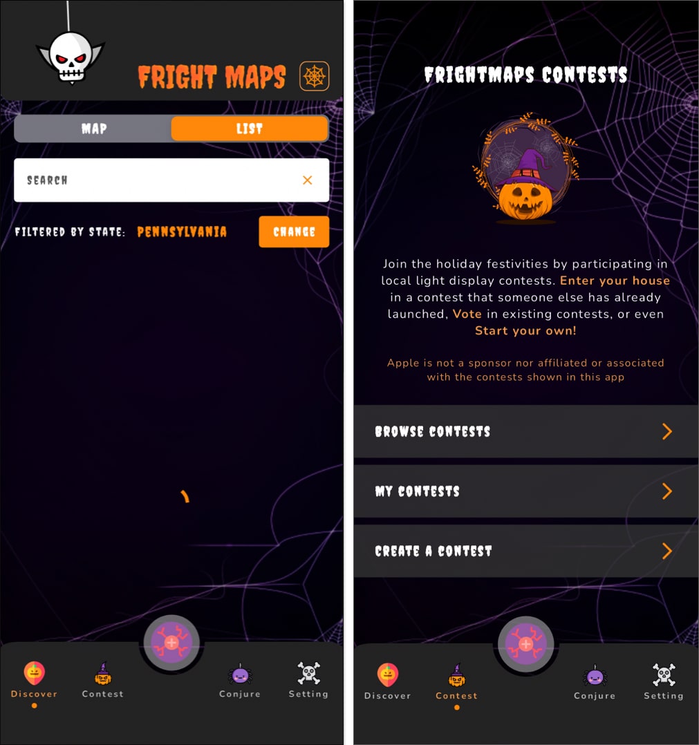 FrightMaps  Haunt Finder