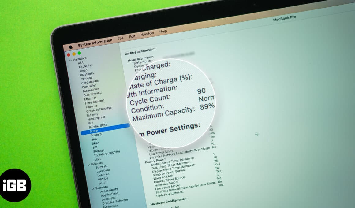 How to check MacBook battery cycle count and capacity