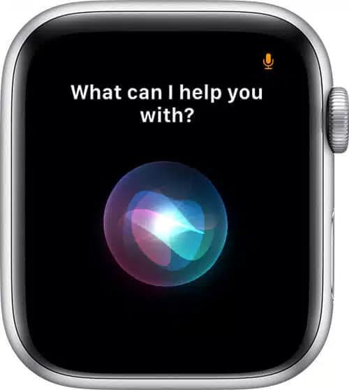 Orange mic icon on Apple Watch