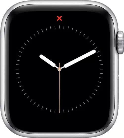 Red cross icon on Apple Watch