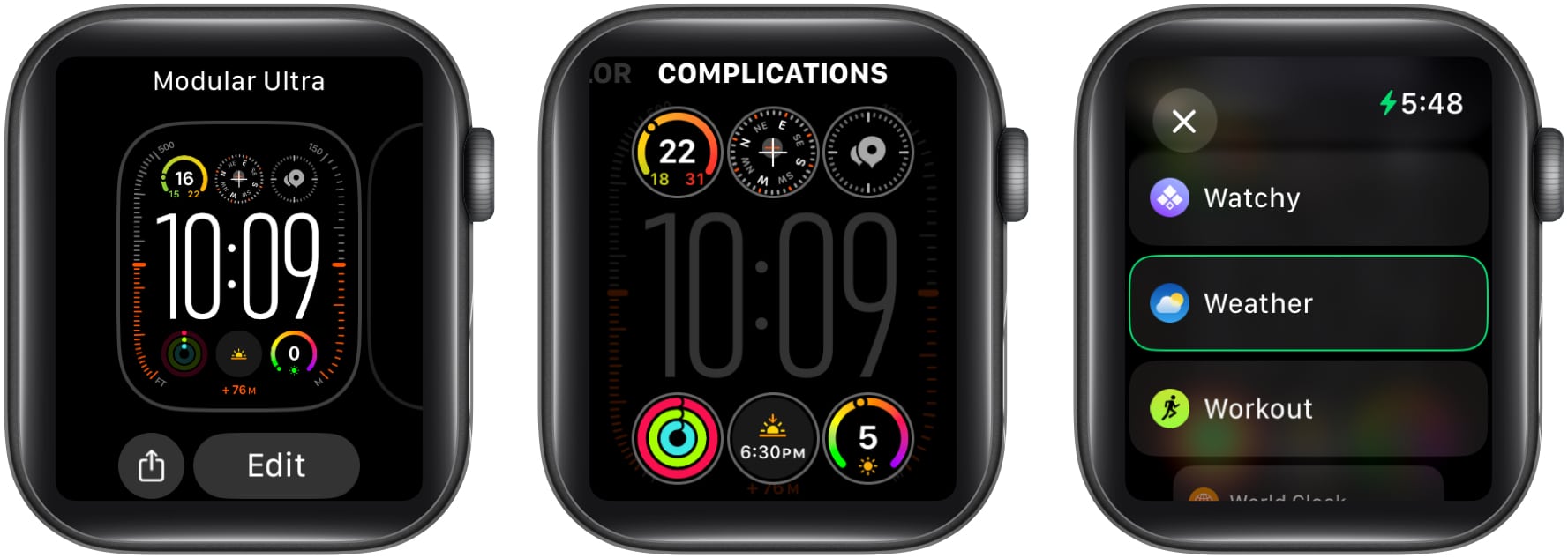 Adding the Weather app complication an Apple Watch