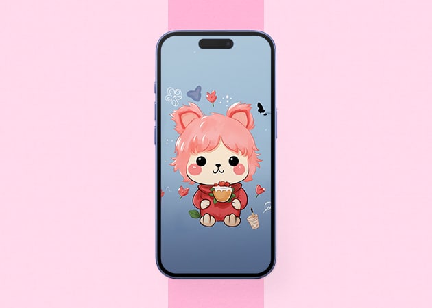 Chibi Hello Kitty designová maketa iPhonu