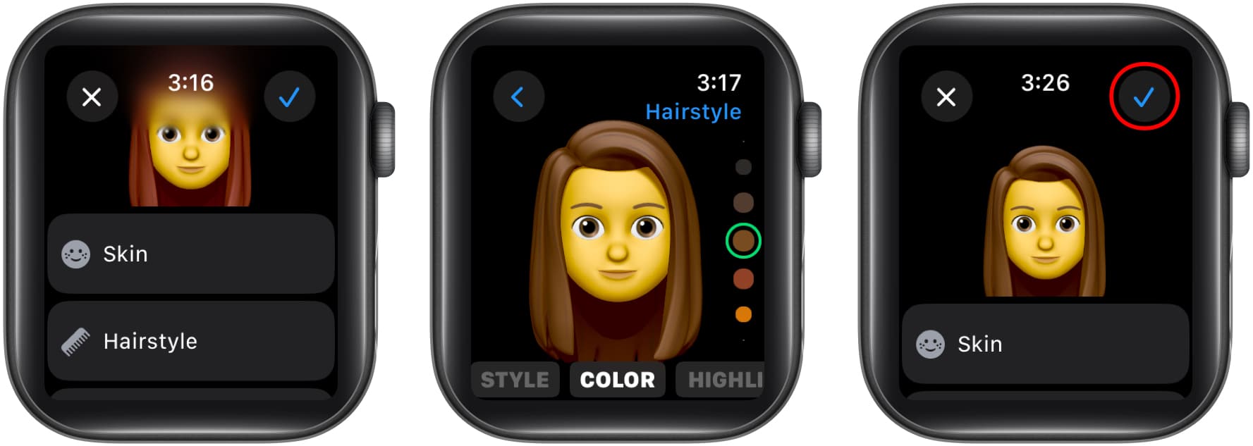 Redigera ett befintligt memoji på en Apple Watch