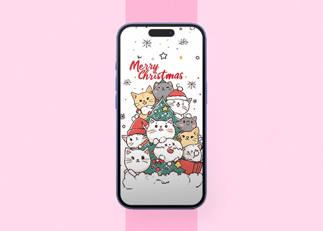 Hello Kitty Christmas divar kağızı iPhone maketi