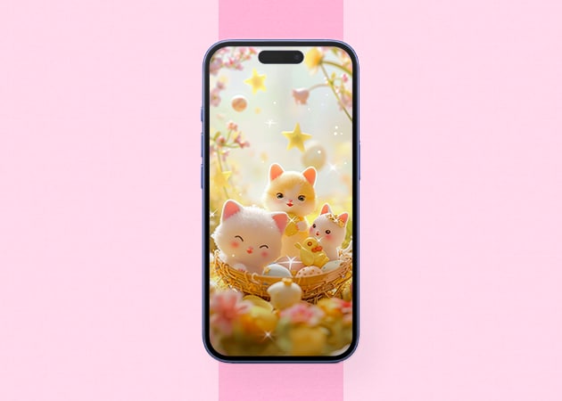 Hello Kitty və dostları divar kağızı iPhone maketi