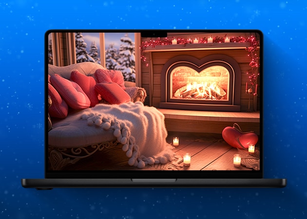 Holiday Fireplace wallpaper for Mac