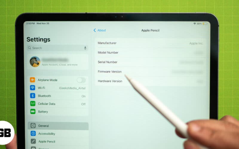 Bagaimana untuk mengetahui versi perisian tegar Apple Pencil anda