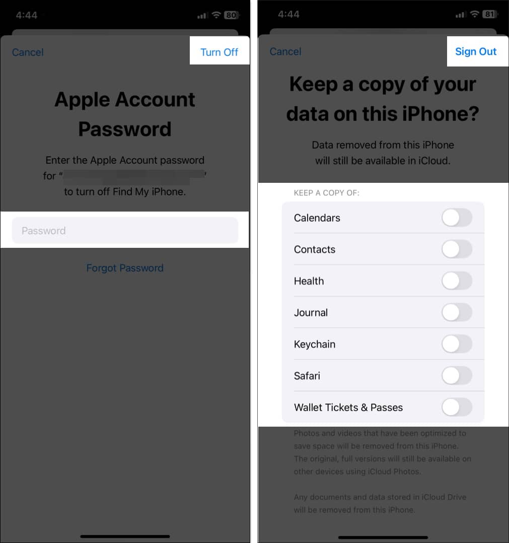 Kijelentkezés az Apple ID-ből iPhone-on