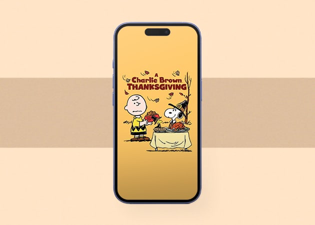 Snoopy və Charlie Brown Thanksgiving iPhone divar kağızı