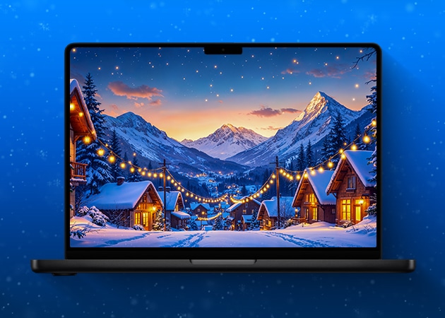 Snowy Christmas Scene wallpaper for Mac